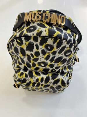 MOSCHINO animal print Gold Logo Mini Backpack Jeremy Scott New Authentic  bag