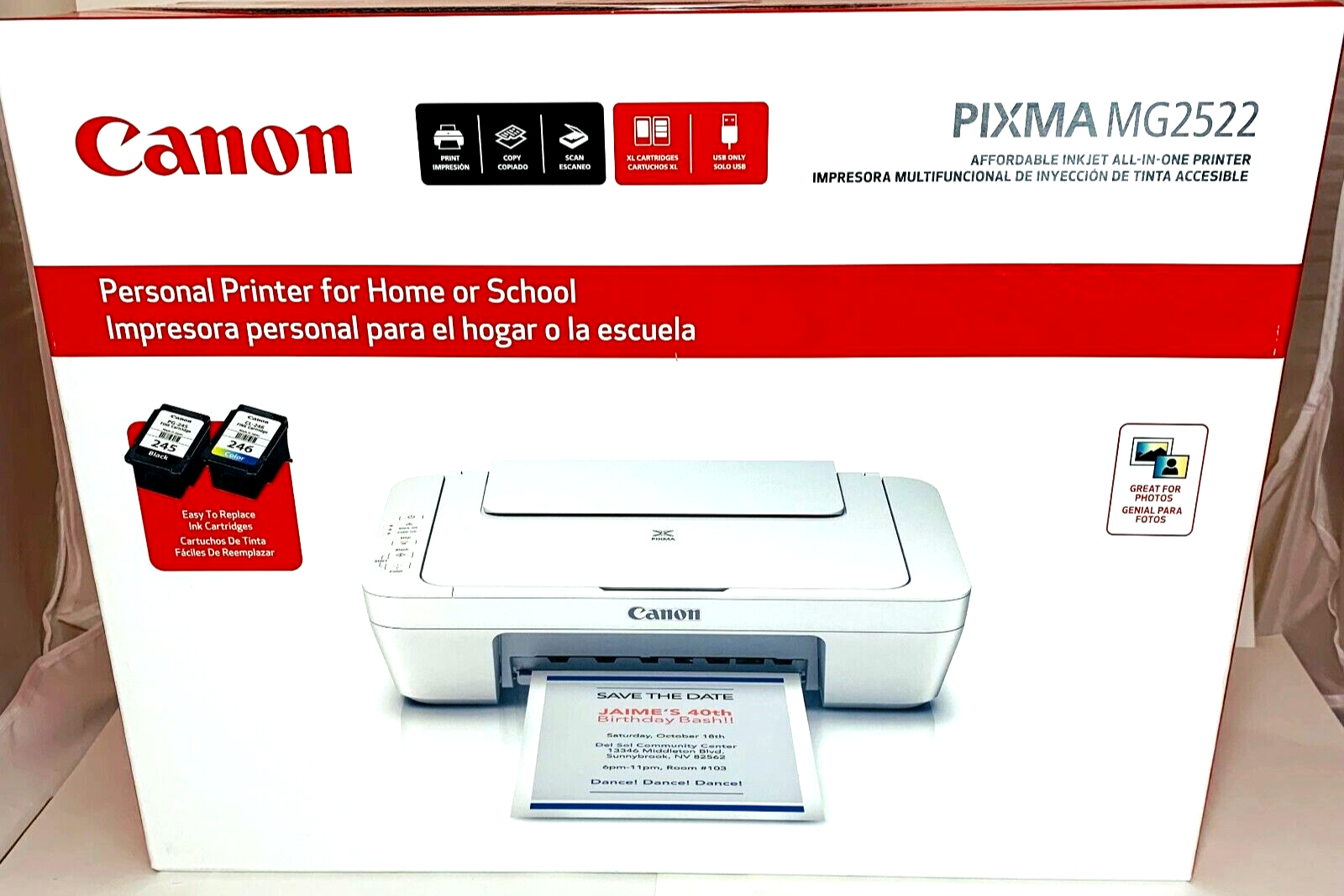 Canon PIXMA MG2522 Wired AllinOne Color Inkjet Printer w/ Black