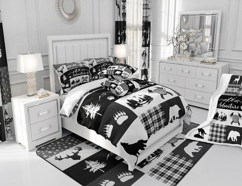 Adventure Plaid Full Size Comforter Set with Animal Prints for Stylish Bedrooms - Picture 8 of 10