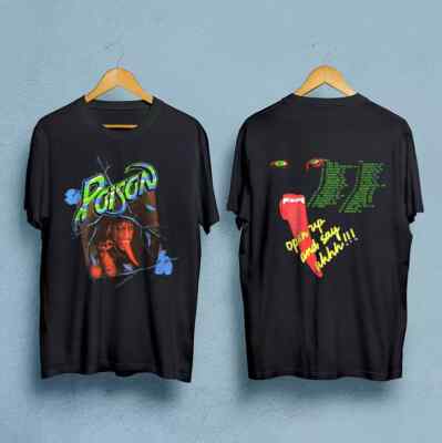 Vintage 80s POISON Open Up And Say Ahh! BANNED 1988 tour concert band T-Shirt