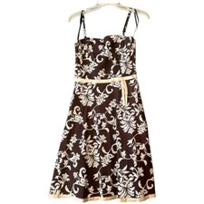 Bro Ivo Brown & White Flower Sun Dress - Size 3