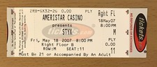 2007 STYX KANSAS CITY CONCERT TICKET STUB RENEGADE BABE PARADISE THEATER