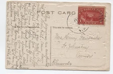 c1913 NH postcard 1ct parcel post Q1 [R.24]