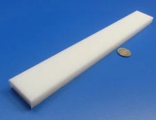 HDPE White Bar 1/2" Thick x 1.50" Wide x 12" Long, 8 Units, 8 Ft Total
