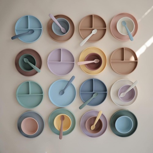 mushie Silicone Suction Plate | BPA-Free Non-Slip Design (Powder Blue) - Picture 7 of 7