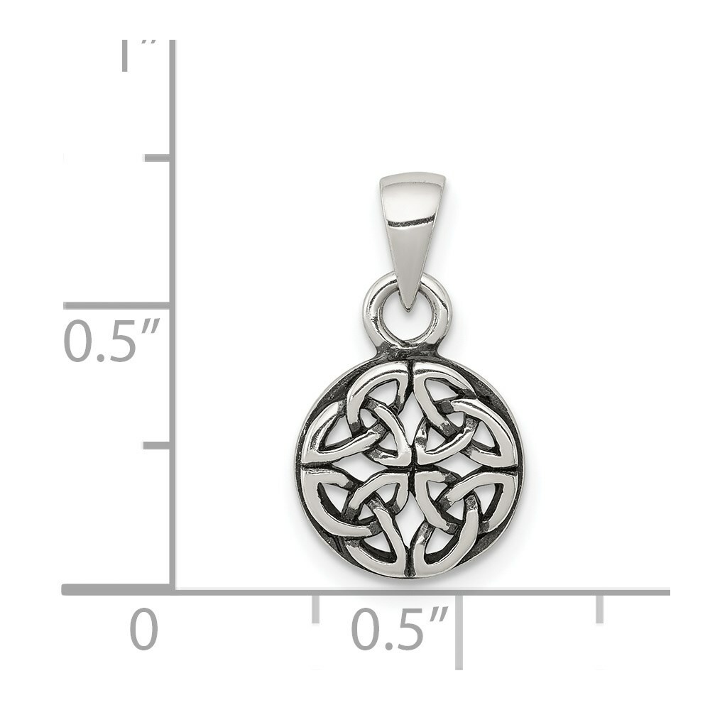 Sterling Silver Antiqued Finish Celtic Knot Charm Pendant