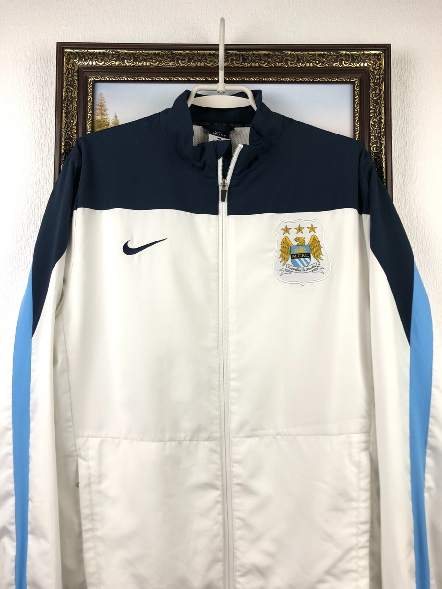 Manchester City Football Jacket Soccer Nike Track Top Rare White