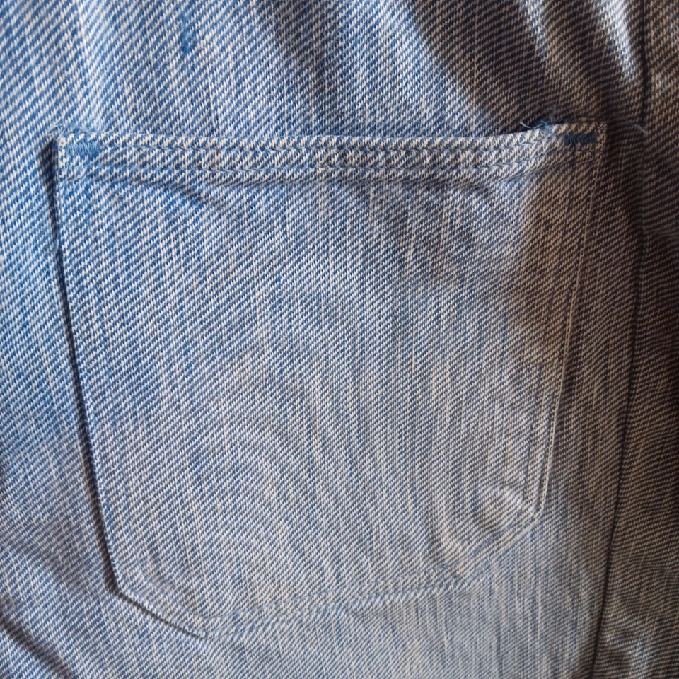 Pantalones Cortos de Algodón Corte Denim 27" Vintage Años 60 Dobladillo Deshilachado Bolsillos Hervidor Distress Foto 4 de 4