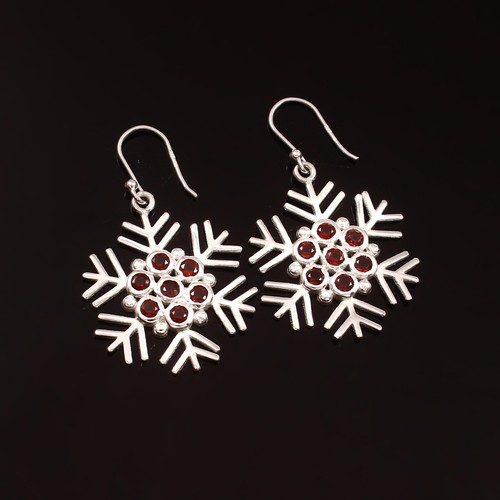 Boucles D'oreilles Argent 925 – Corail Rouge Naturel – Forme Larme – Indonésie – Neuves