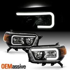 For 2010-2013 Toyota 4Runner C-Tube Bar Black Headlights Pair Left+Right 10-13