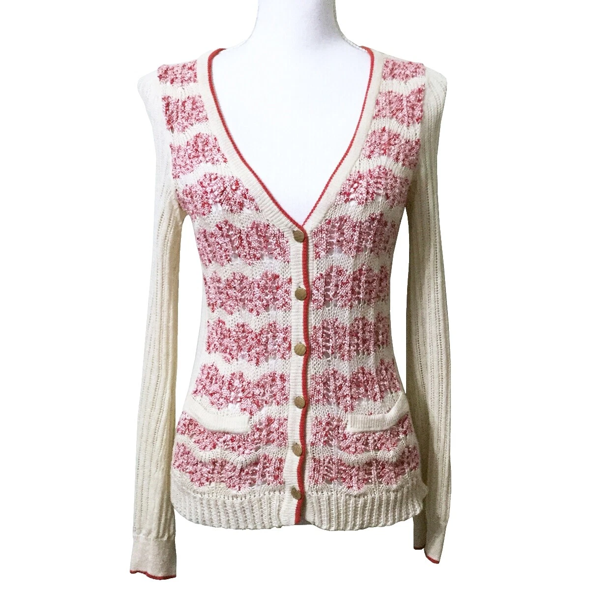 Suéteres a rayas de lino Anthropologie Cardigan para Mujer