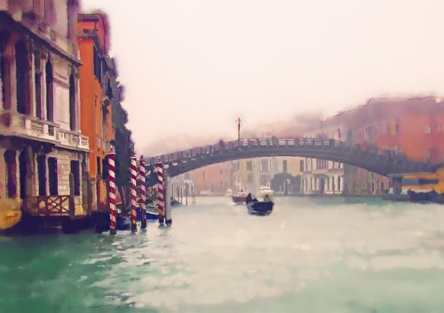 Aquarell-Art Modern Art Kunst Wandbild Peku-Art Venezia " #V1573" - Photo 1 sur 1