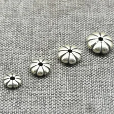 10pcs of 925 Sterling Silver Sunflower Flower Beads for Bracelet Necklace