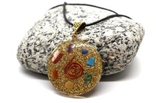 Orgone Chakra Pendant Reiki Charged Copper Coil Healing Crystal Necklace Yoga