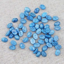 100pcs Natural Blue Crazy Agate Stone Oval CAB CABOCHON 6X8mm Jewelry No Holes