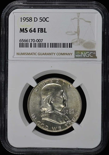 1958-D Franklin Half Dollar 50C NGC MS64FBL