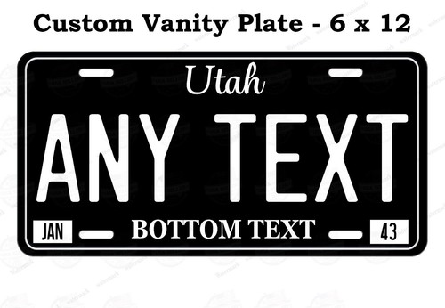Blk/White Any Text Customized License Plate Metal Tag Auto Car Bike ATV Bicycle - Picture 42 of 44