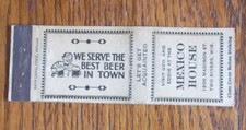 DAVID LIONEL PRESS MATCHBOOK COVER: MEXICO HOUSE TWO RIVERS, WI MATCHCOVER -B17