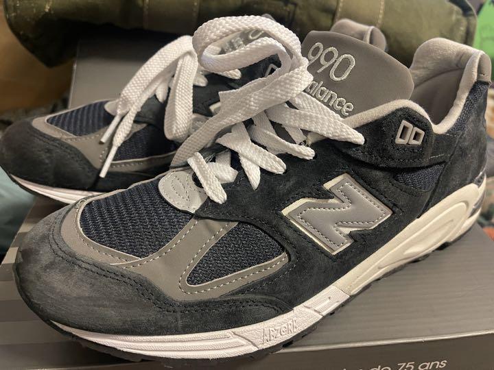 New Balance M990 V2 NB2 Color Navy width D M990NB2 Sneaker with 