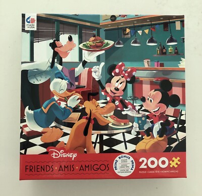 NEW Disney Friends Amigos puzzle 200pc Pluto Donald Duck Goofy Mickey & Minnie