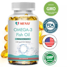 Omega 3 Fish Oil Capsules 3x Strength 3600mg EPA DHA, Highest Potency, Non-GMO