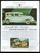 1931 Dodge Six Sedan Eight Convertible Coupe Car Vintage Print Ad