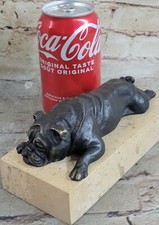 Firmato Originale Milo Inglese Bull Cane Bronzo Scultura Animale Statuina Affare