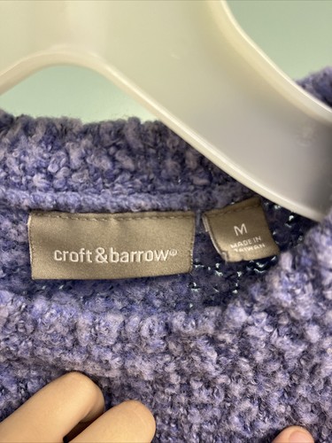 Suéter de punto de periwinkle para mujer Croft & Barrow cuello redondo talla M - Imagen 4 de 4