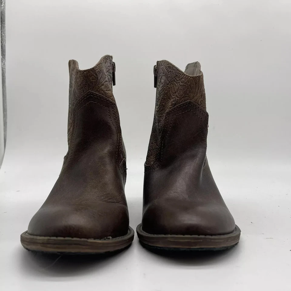 Botas Jellypop Para Mujer Hurley Vaquero Occidental Tobillo Cuero Marrón Cremallera Lateral Talla 8 Foto 3 de 4