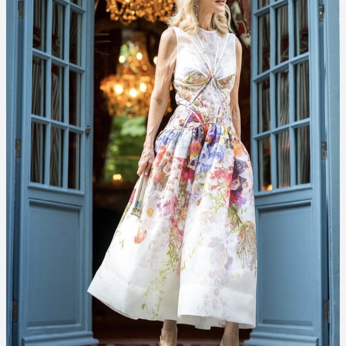 ワンピース ZIMMERMANN Ascension Plunge linen Midi Dress Zimmermann Ascension Plunge Linen Midi Dress in Metallic | Lyst