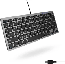 Macally Slim USB Wired Small Compact Mini Computer Keyboard for Apple Mac Imac