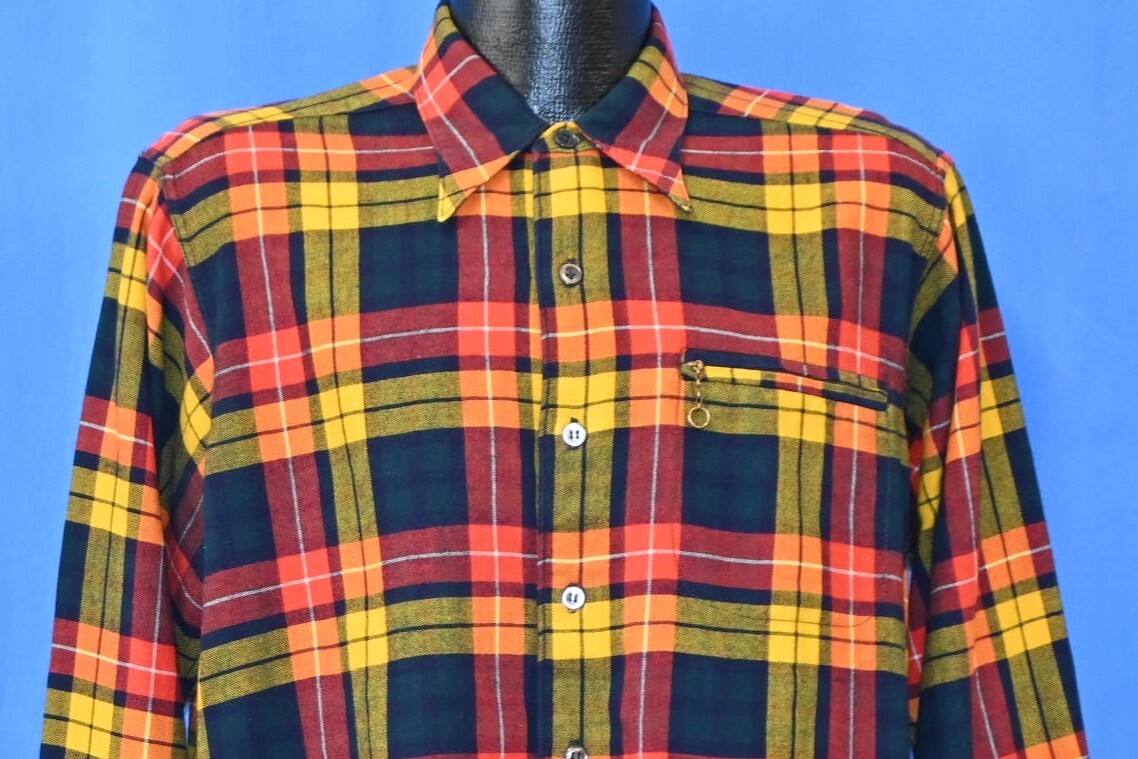 vtg 40s VIYELLA GERHARD KENNEDY RED BLUE PLAID FLANNEL MEN'S