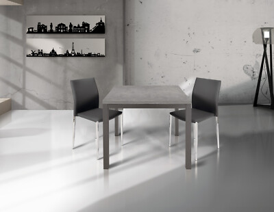 TAVOLO QUADRATO A LIBRO IN LEGNO DA CUCINA MODERNO PIANO GRIGIO