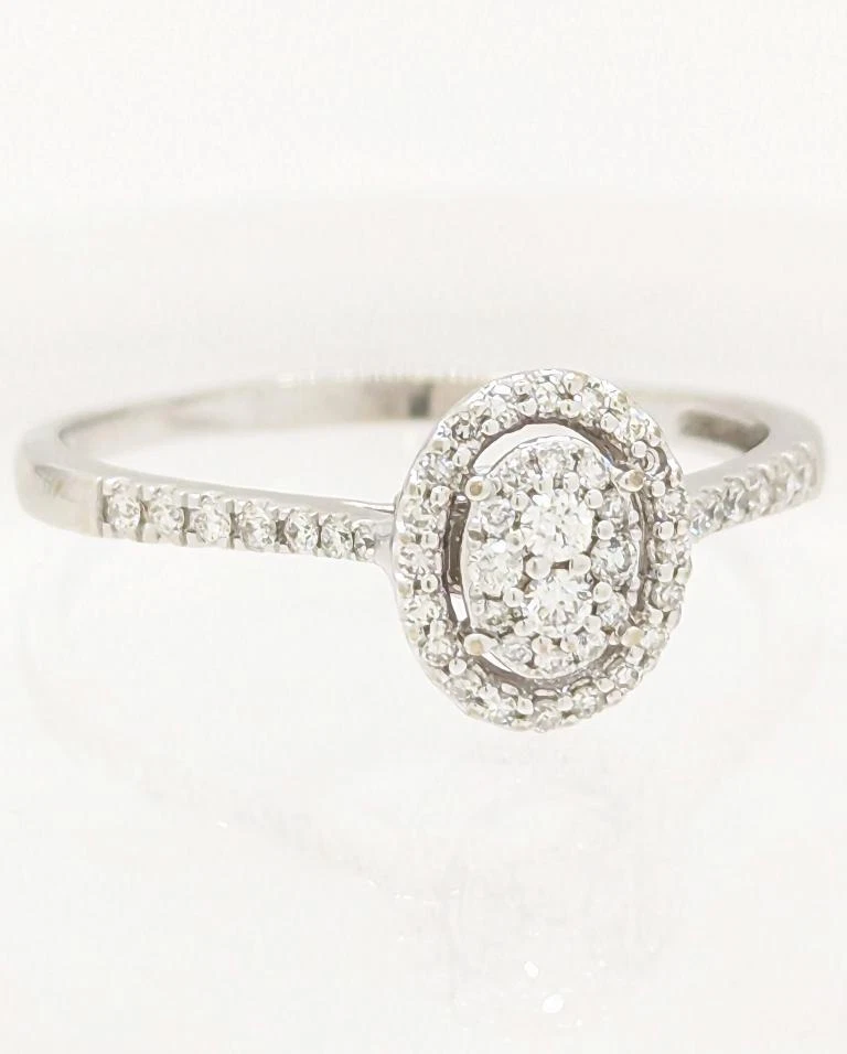 14K 2.4g Solid White Gold Diamond Cluster Ring - Image 3 of 4