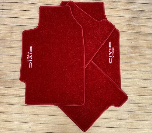Fit For Honda CRX Civic EF Vtec Red Velour Floor Mats Carpet 4 Pcs 1988-1991 red - Picture 5 of 5