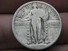 1917 S Silver Standing Liberty Quarter, San Francisco, Type 2, T2, Fine Details