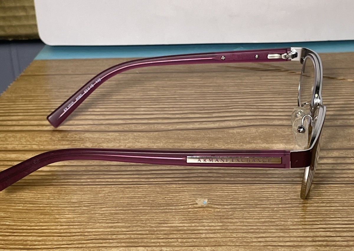 Armani Exchange Ax 1010 6050 Satin Berry Jam Satin Silver Eyeglasses 53-16-140 NEW Armani Exchange AX1010 6050 Womens Satin Berry Jam  main image 2