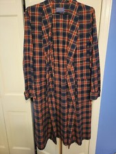 Vintage Pendleton Virgin Wool Belted Long Robe Red/Blue Plaid Sz Medium USA Made