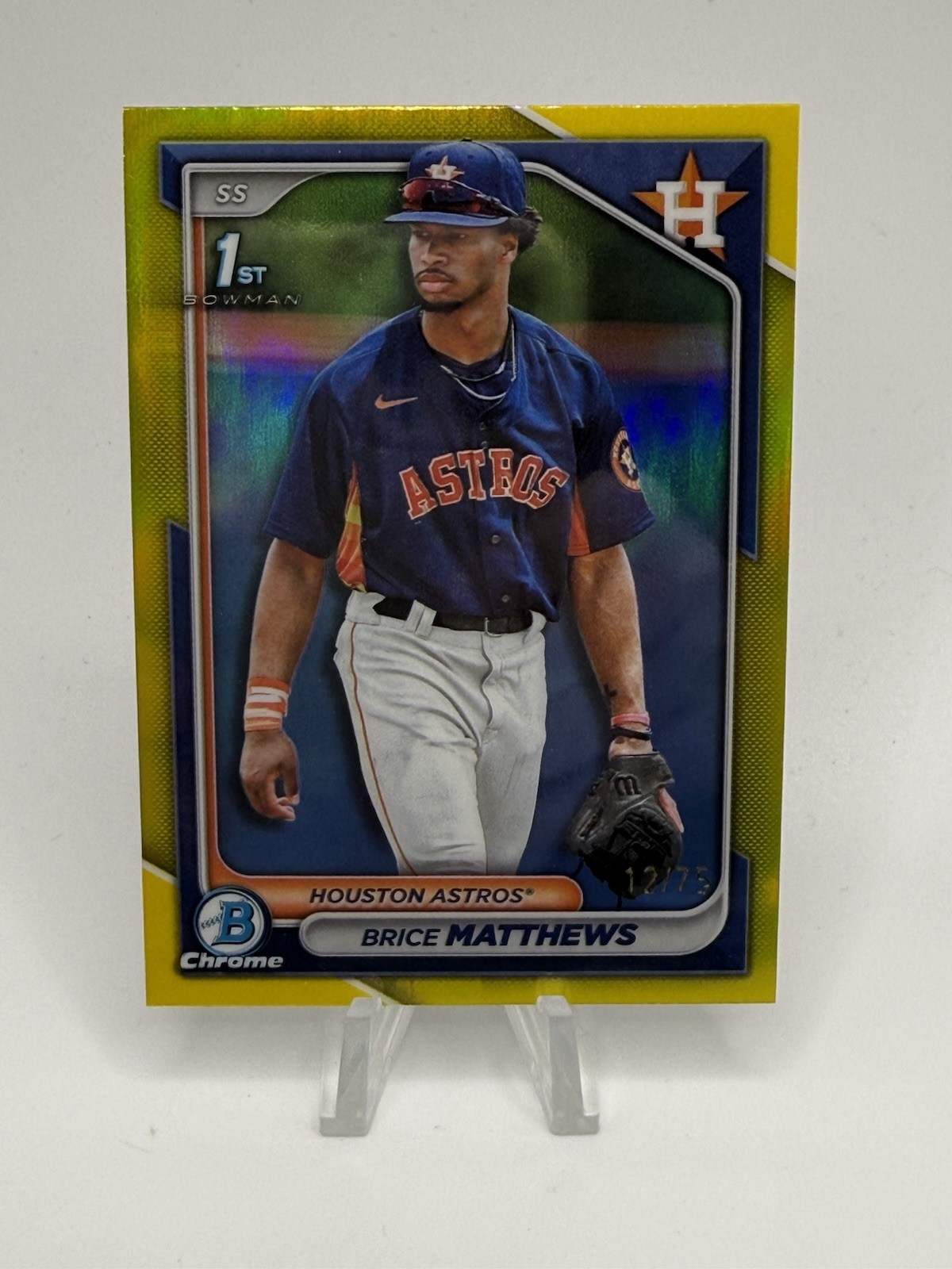 2024 1st Bowman Brice Matthews Chrome Yellow /75 #BCP-69 Houston Astros