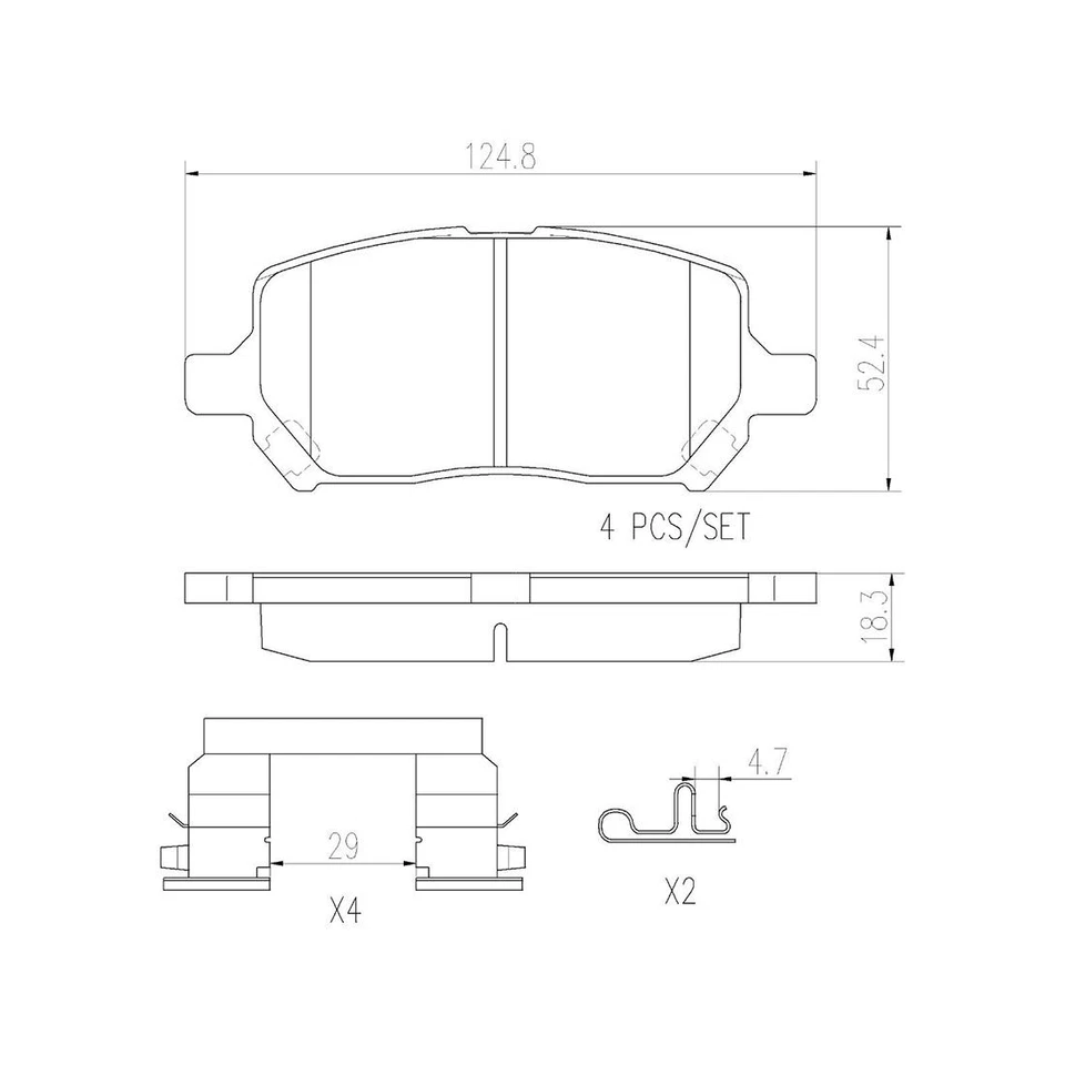 Brembo OE Front Ceramic Brake Pad Set For Chevrolet Cobalt Pontiac G5 Saturn Ion - Image 3 of 3