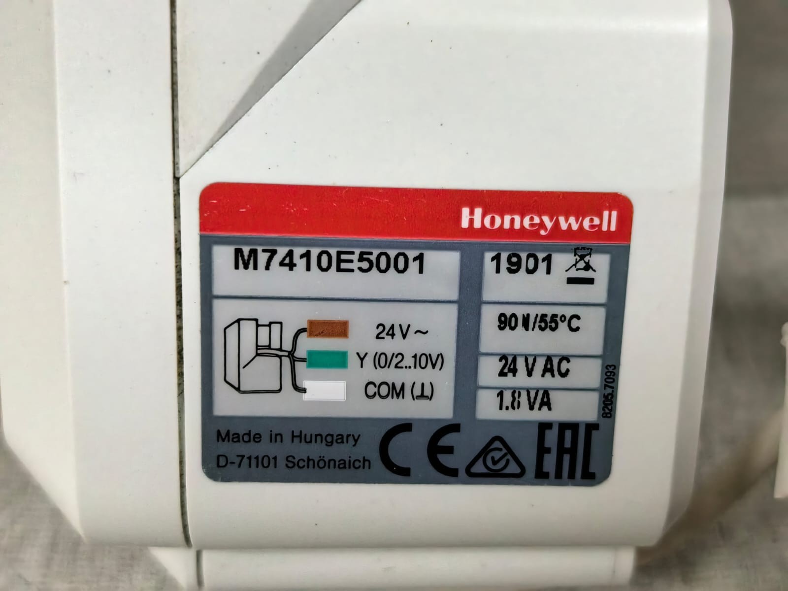 Honeywell M7410E5001 HONEYWELL M7410E5001 MODULATING LINEAR VALVE ACTUATOR 6