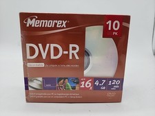 Memorex DVD-R Recordable Blank Discs Pack 16X 4.7GB 120 MIN 10 Pack NEW READ 