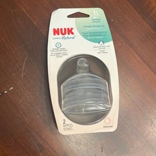 NEW NUK Simply Natural Nipples Silicone Medium 1m 2 Nipples