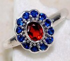  Fire Garnet 925 Sterling Silver Filigree Ring Sz 6 PC9-4 — photo 1