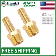 Reliable 3/8" Brass Hose Barb x NPT Fitting - Pack of 2 for Seamless Connections