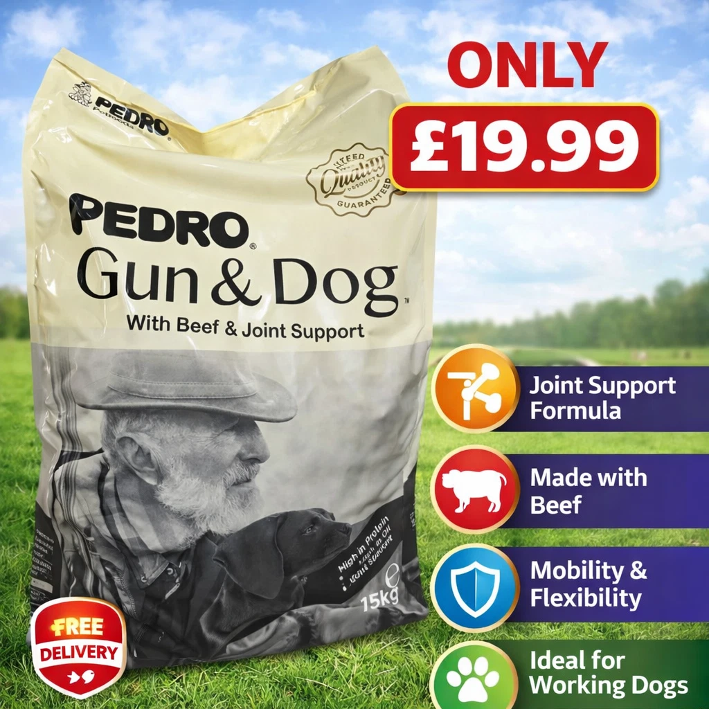 Pedro Gun & Dog Food with Beef & Joint Support – 15kg – Working Dogs