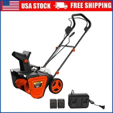 20" Cordless Snow Shovel 2*20V Electric Snow Blower Snow Thrower with LED Lights