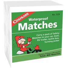 Coghlan's Waterproof Matches (10 Boxes), 400 Total Matches, Safety w/ Striker