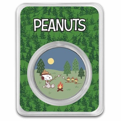 Peanuts  Beagle Scouts Overnight Camp 1 oz Colorized Silver