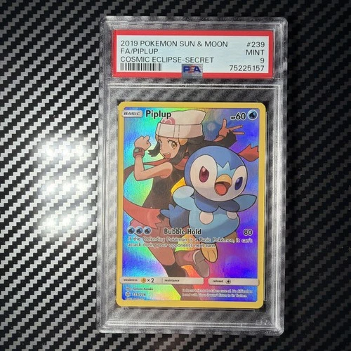2019 Pokemon Sun And Moon FA Piplup Cosmic Eclipse #239 PSA 9 - Secret